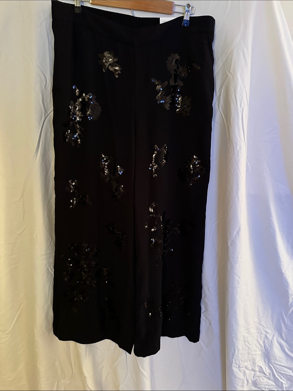 Black Sequin Embellished Women's Pants